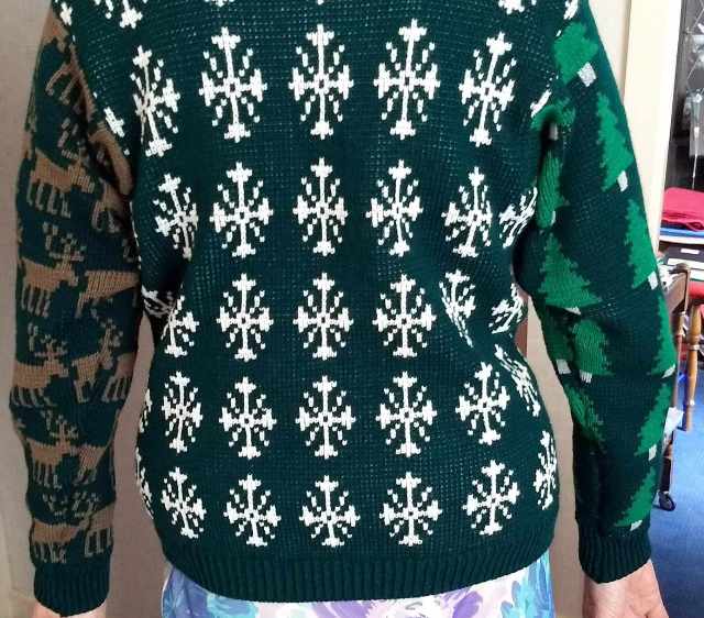 Back of 2020 Christmas cardigan